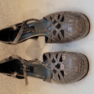 NWT/NIB Stuart Weitzman “Marlene” Taupe Lizard Pumps w/ Cutouts on Toe Sz 9.0N